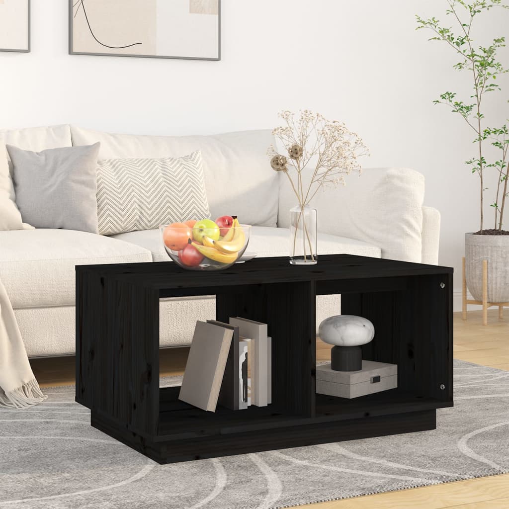 Salontafel 80x50x40 cm massief grenenhout zwart is nu te koop bij PeponiXL, paradijselijk wonen!