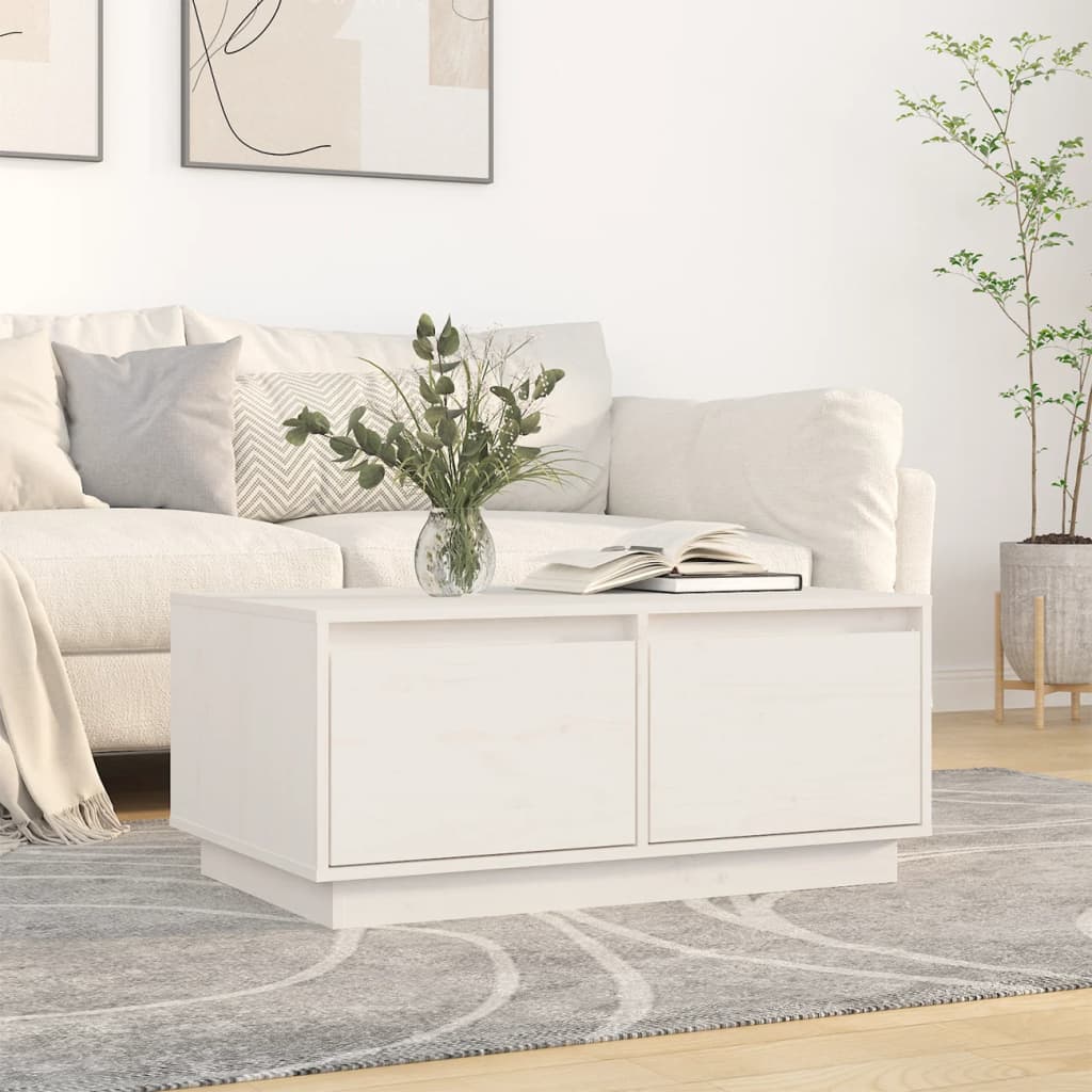 Salontafel 80x50x35 cm massief grenenhout wit is nu te koop bij PeponiXL, paradijselijk wonen!