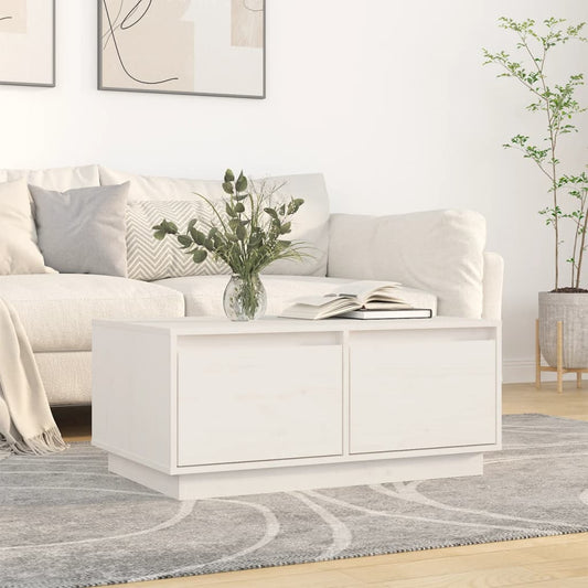 Salontafel 80x50x35 cm massief grenenhout wit is nu te koop bij PeponiXL, paradijselijk wonen!