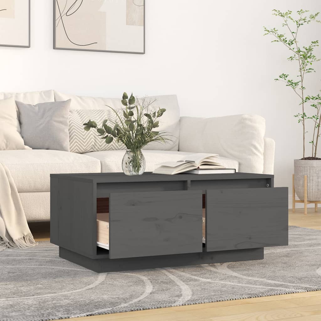 Salontafel 80x50x35 cm massief grenenhout grijs is nu te koop bij PeponiXL, paradijselijk wonen!