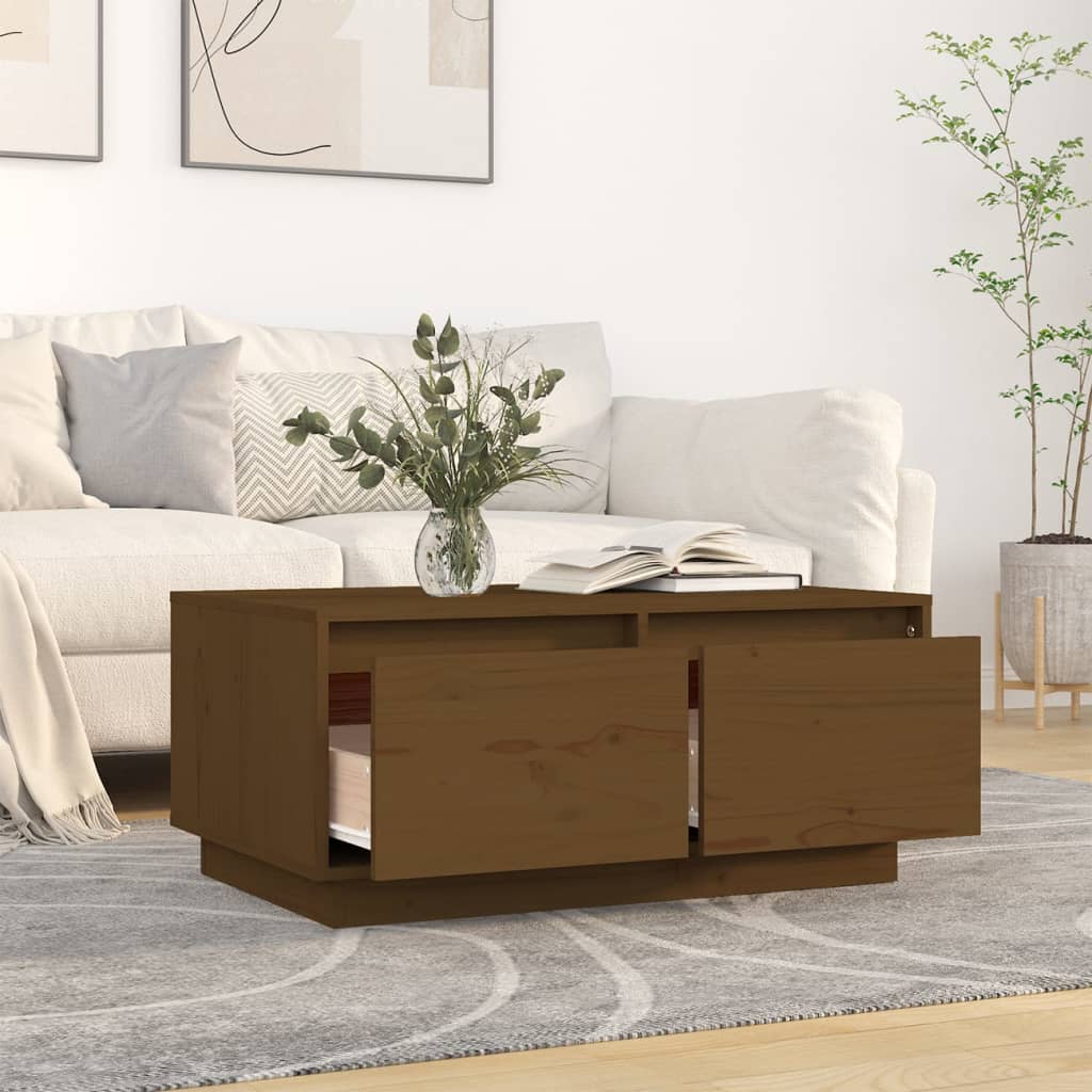 Salontafel 80x50x35 cm massief grenenhout honingbruin is nu te koop bij PeponiXL, paradijselijk wonen!