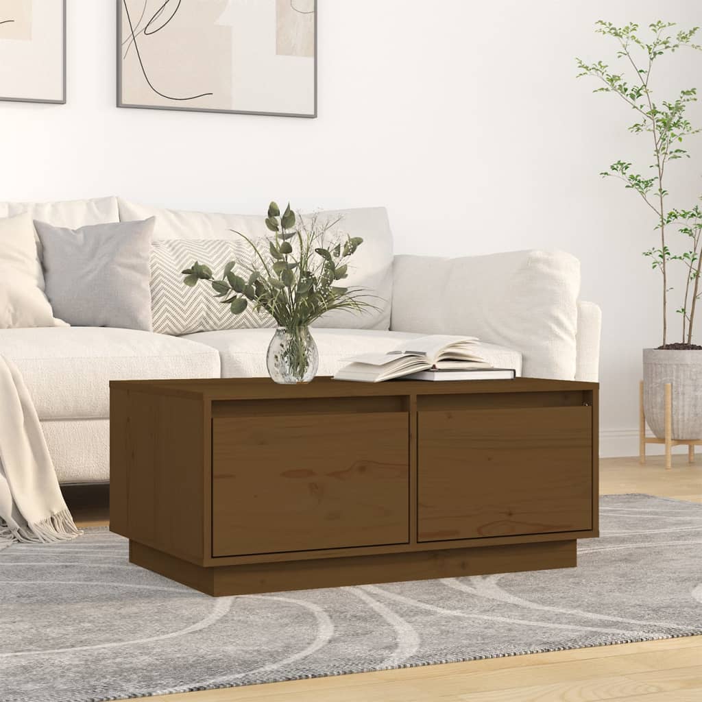 Salontafel 80x50x35 cm massief grenenhout honingbruin is nu te koop bij PeponiXL, paradijselijk wonen!