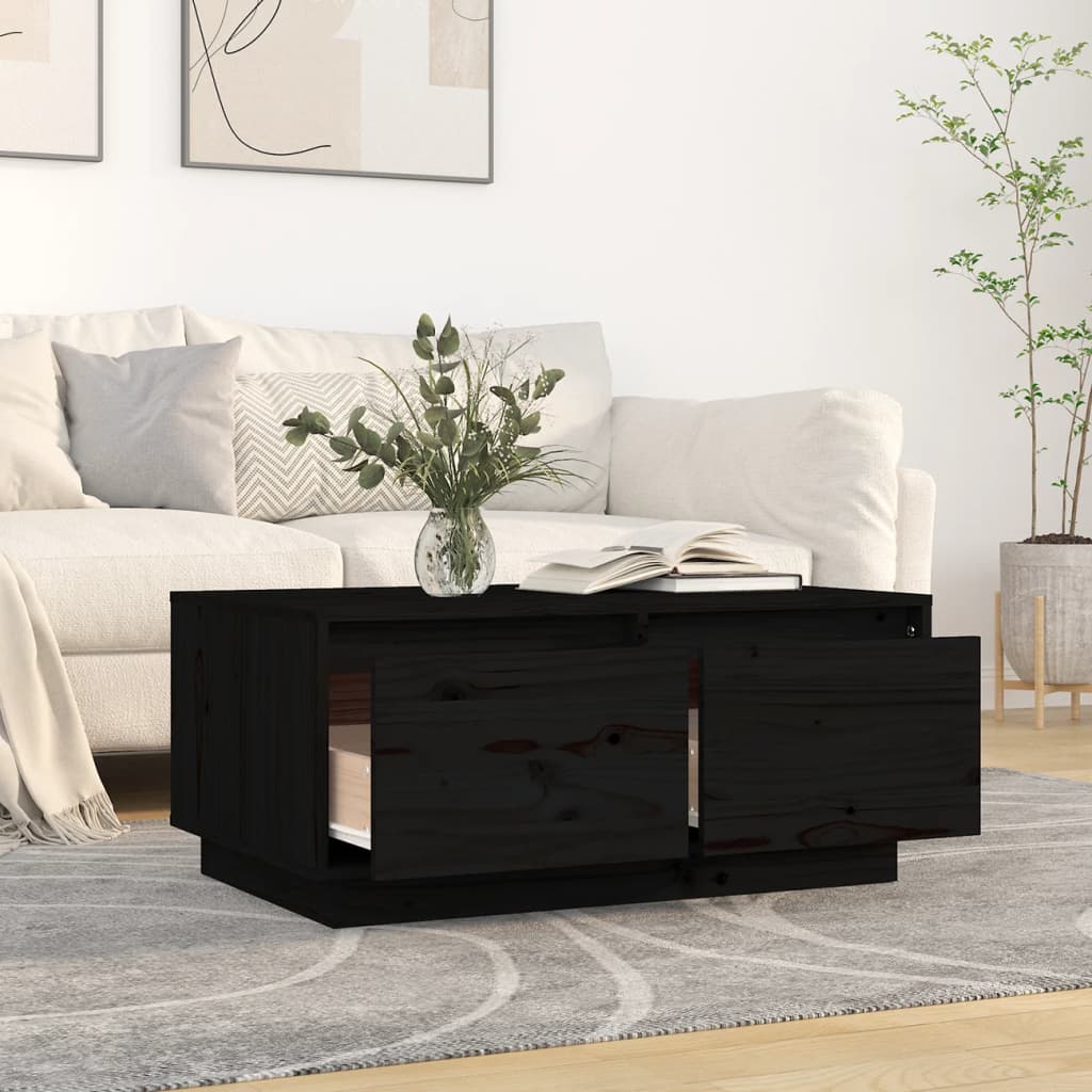 Salontafel 80x50x35 cm massief grenenhout zwart is nu te koop bij PeponiXL, paradijselijk wonen!