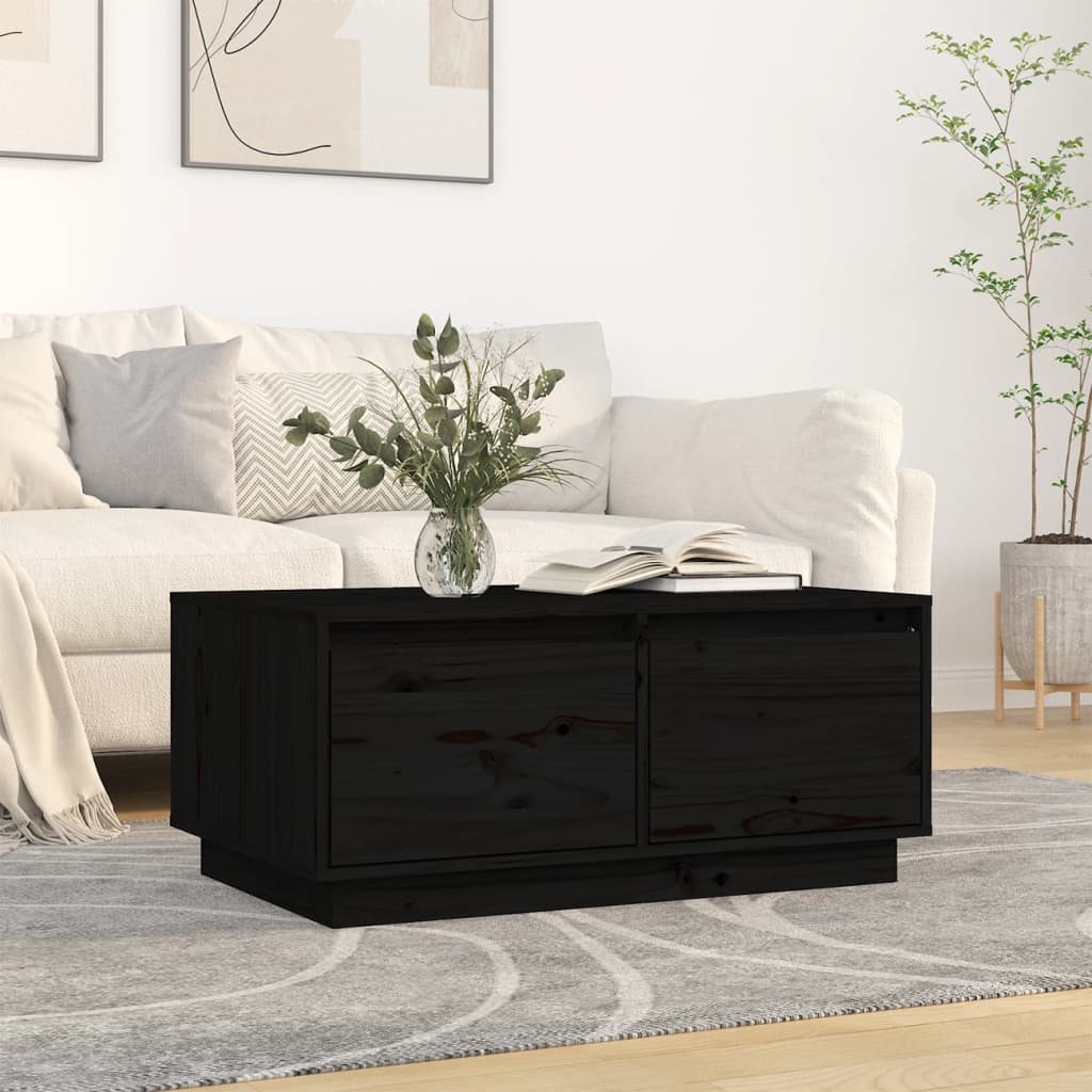 Salontafel 80x50x35 cm massief grenenhout zwart is nu te koop bij PeponiXL, paradijselijk wonen!
