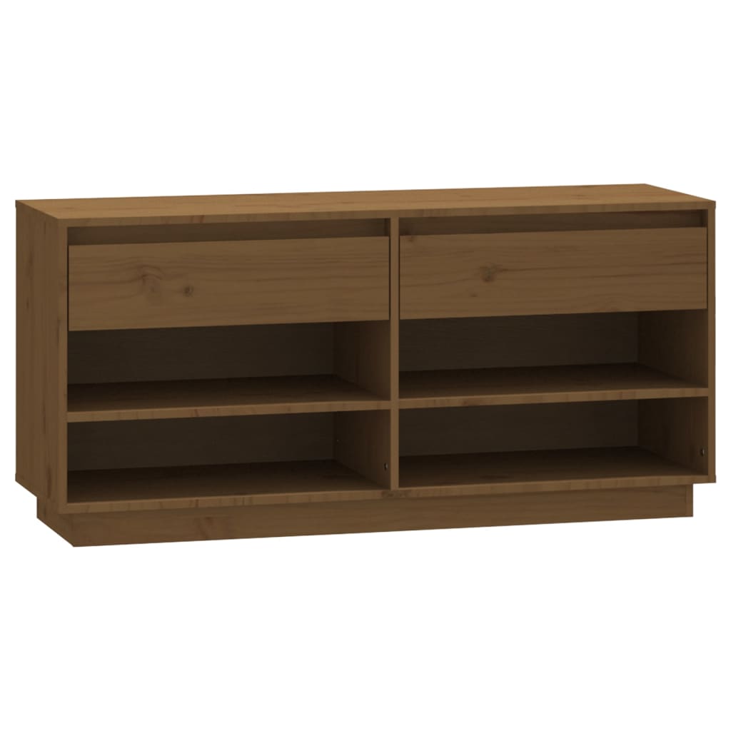 Schoenenkast 110x34x52 cm massief grenenhout honingbruin is nu te koop bij PeponiXL, paradijselijk wonen!