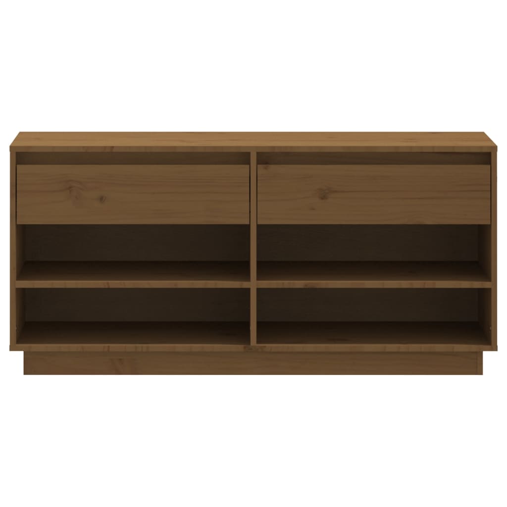 Schoenenkast 110x34x52 cm massief grenenhout honingbruin is nu te koop bij PeponiXL, paradijselijk wonen!