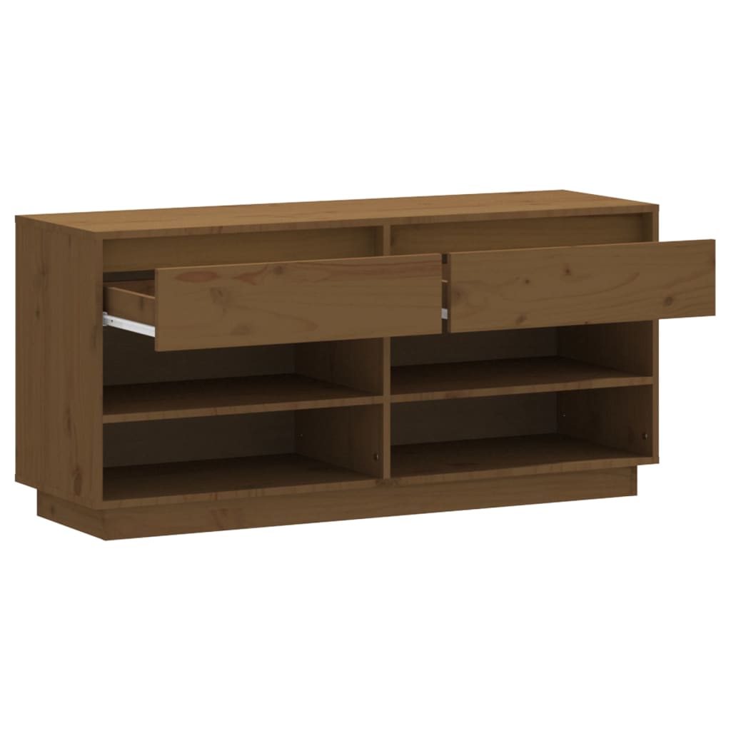 Schoenenkast 110x34x52 cm massief grenenhout honingbruin is nu te koop bij PeponiXL, paradijselijk wonen!