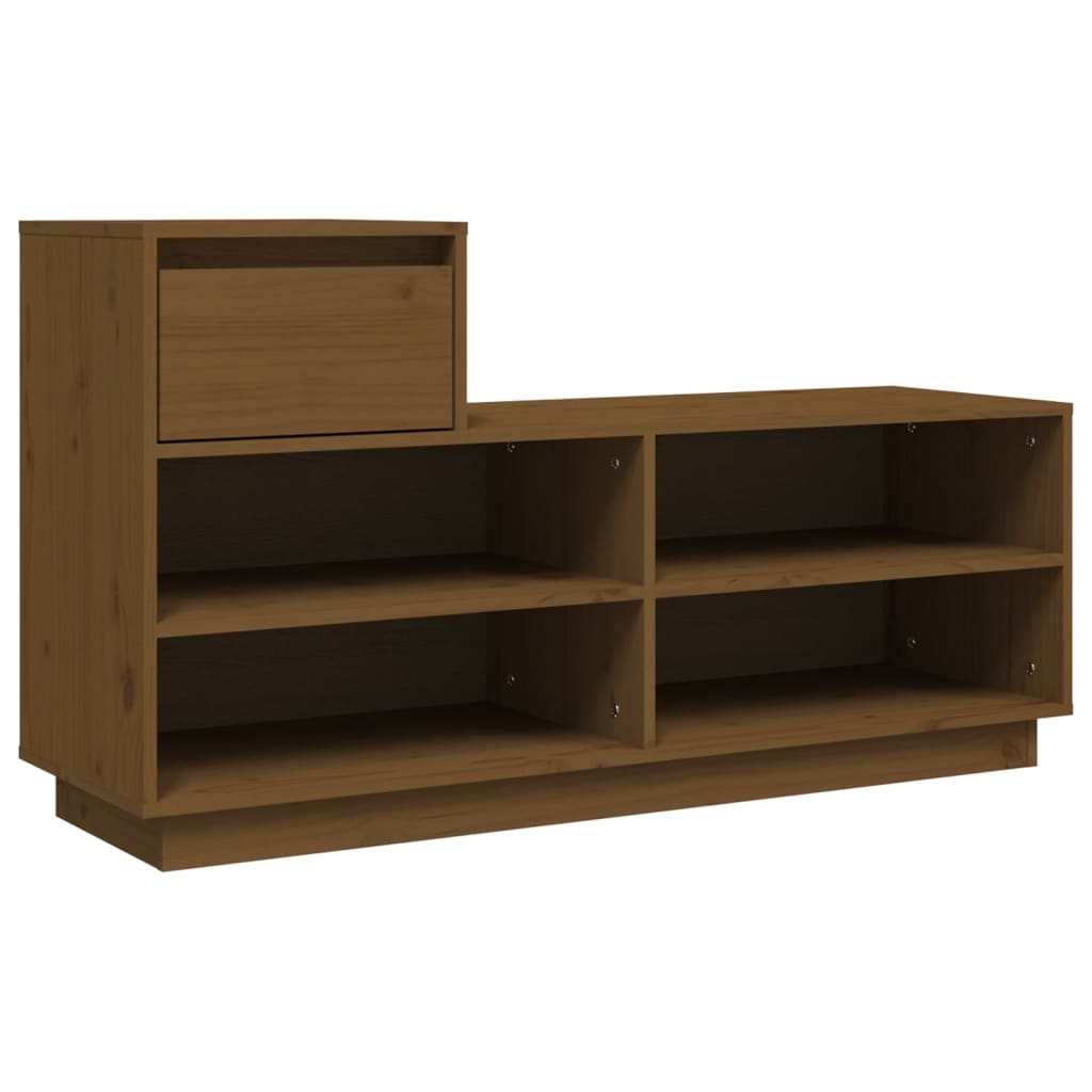 Schoenenkast 110x34x61 cm massief grenenhout honingbruin is nu te koop bij PeponiXL, paradijselijk wonen!