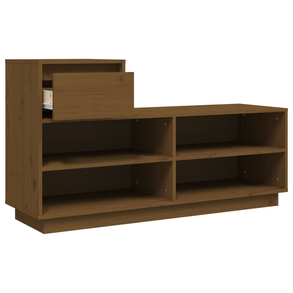 Schoenenkast 110x34x61 cm massief grenenhout honingbruin is nu te koop bij PeponiXL, paradijselijk wonen!