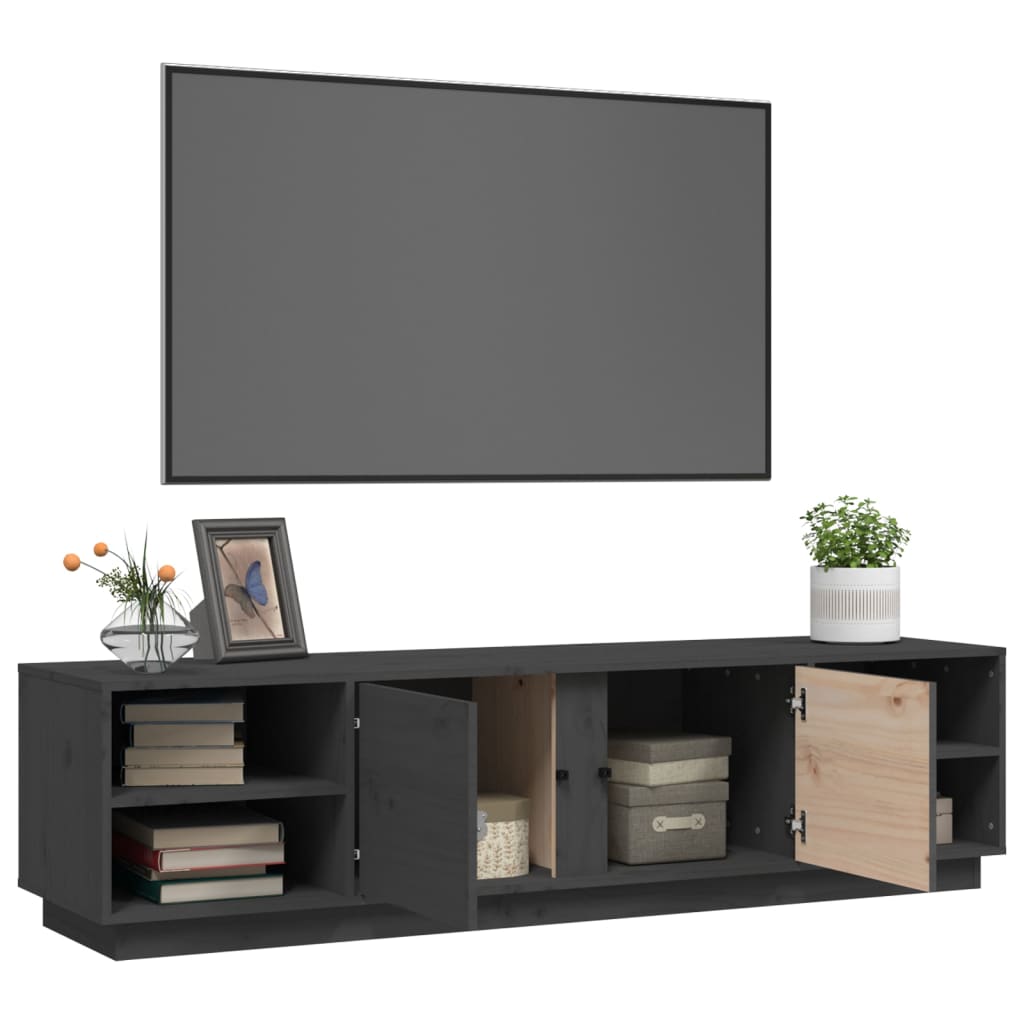 Tv-meubel 156x40x40 cm massief grenenhout grijs is nu te koop bij PeponiXL, paradijselijk wonen!