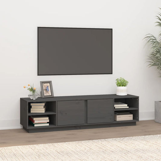 Tv-meubel 156x40x40 cm massief grenenhout grijs is nu te koop bij PeponiXL, paradijselijk wonen!