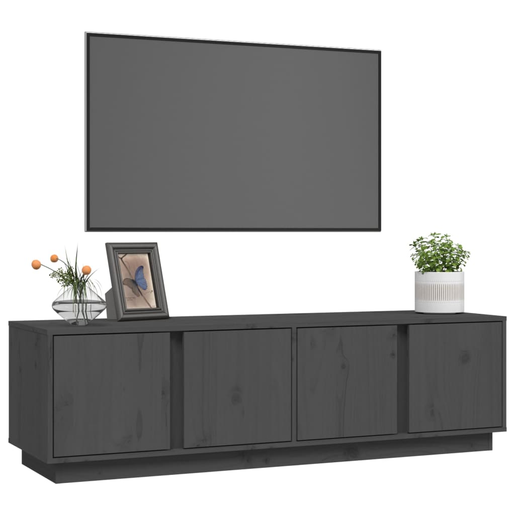 Tv-meubel 140x40x40 cm massief grenenhout grijs is nu te koop bij PeponiXL, paradijselijk wonen!