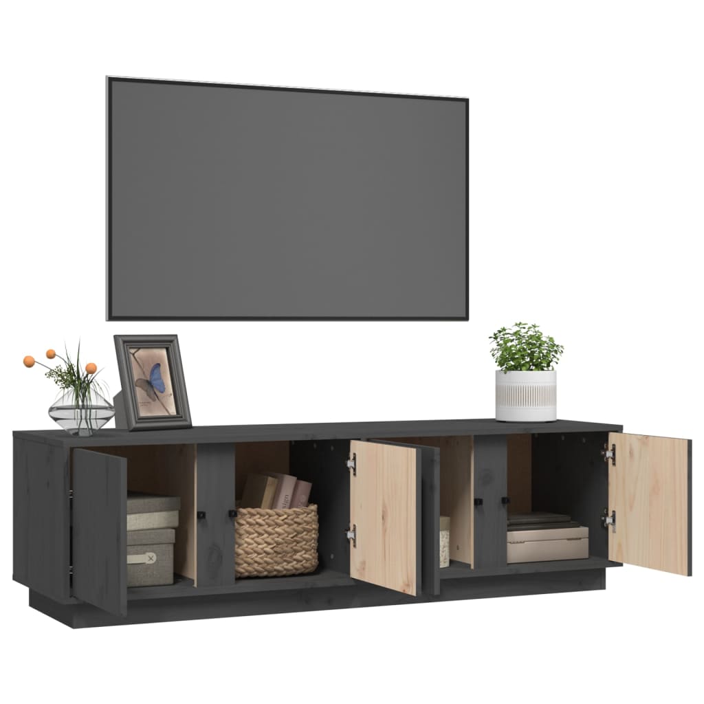 Tv-meubel 140x40x40 cm massief grenenhout grijs is nu te koop bij PeponiXL, paradijselijk wonen!