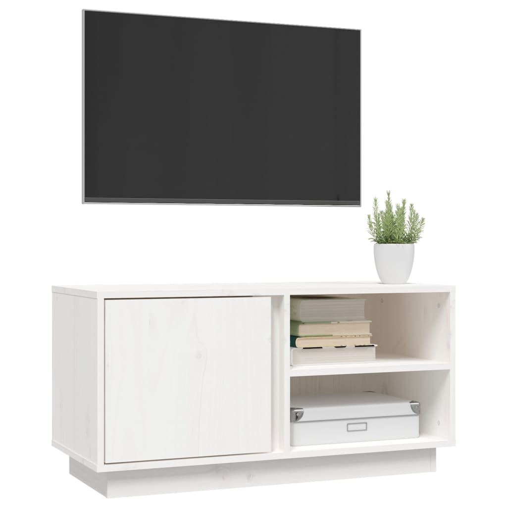 Tv-meubel 80x35x40,5 cm massief grenenhout wit is nu te koop bij PeponiXL, paradijselijk wonen!