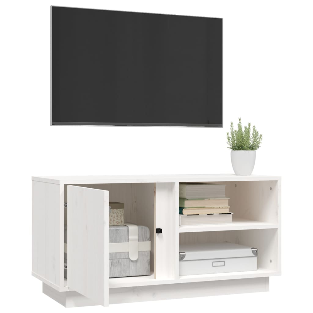 Tv-meubel 80x35x40,5 cm massief grenenhout wit is nu te koop bij PeponiXL, paradijselijk wonen!