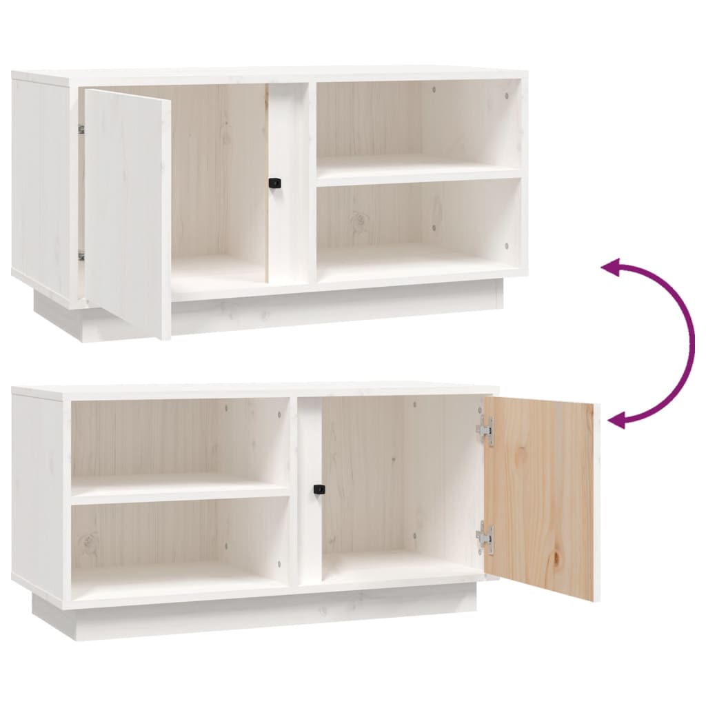 Tv-meubel 80x35x40,5 cm massief grenenhout wit is nu te koop bij PeponiXL, paradijselijk wonen!