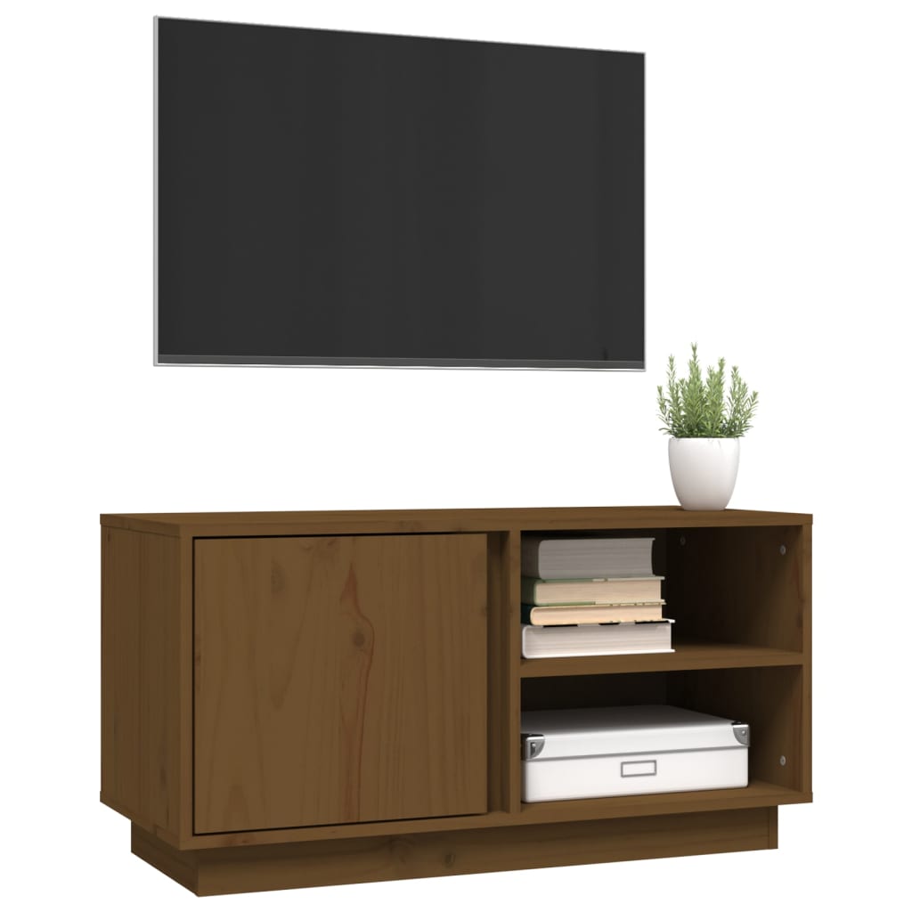 Tv-meubel 80x35x40,5 cm massief grenenhout honingbruin is nu te koop bij PeponiXL, paradijselijk wonen!