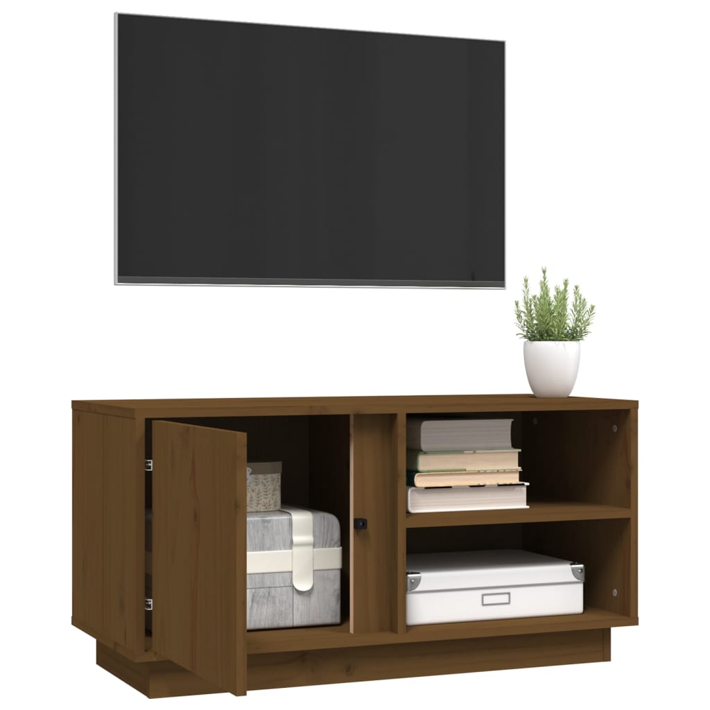Tv-meubel 80x35x40,5 cm massief grenenhout honingbruin is nu te koop bij PeponiXL, paradijselijk wonen!