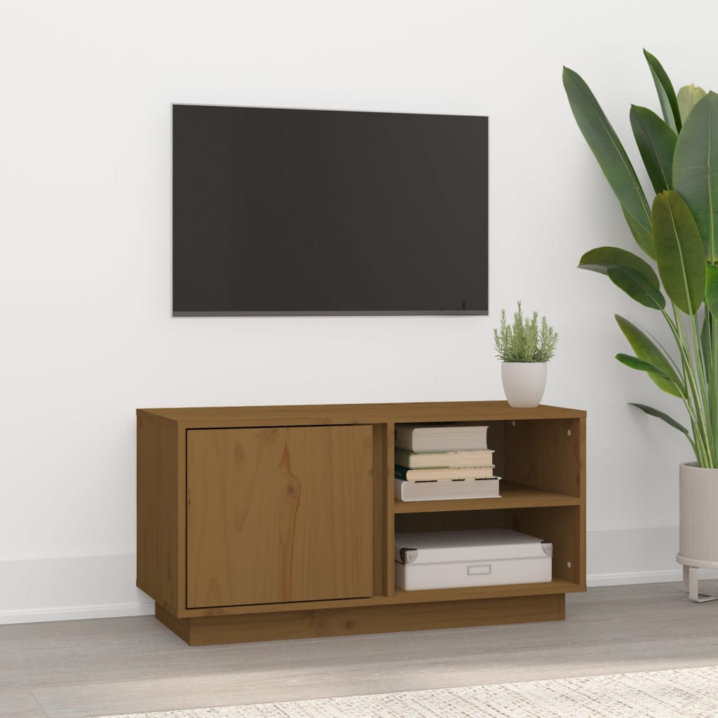 Tv-meubel 80x35x40,5 cm massief grenenhout honingbruin is nu te koop bij PeponiXL, paradijselijk wonen!