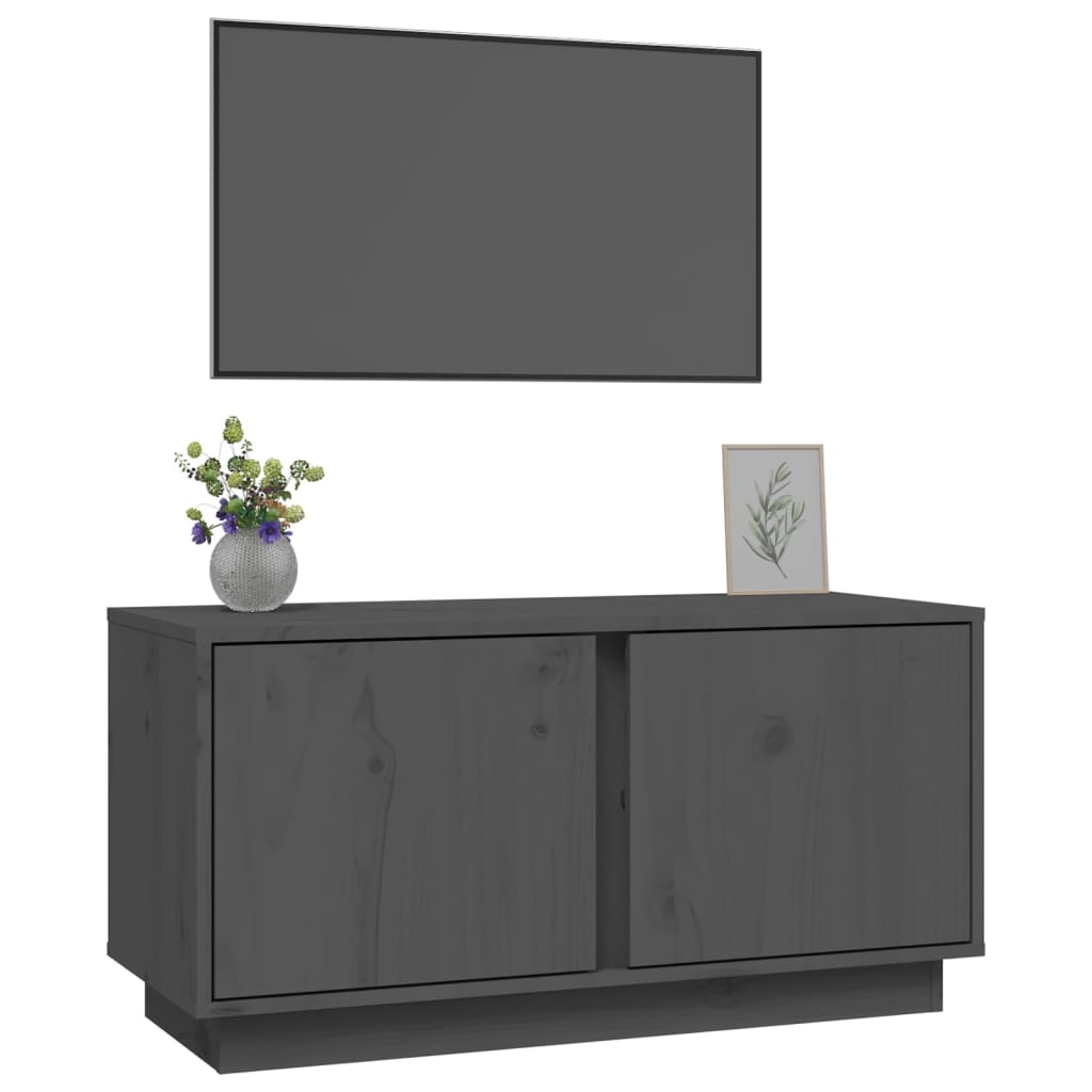 Tv-meubel 80x35x40,5 cm massief grenenhout grijs is nu te koop bij PeponiXL, paradijselijk wonen!