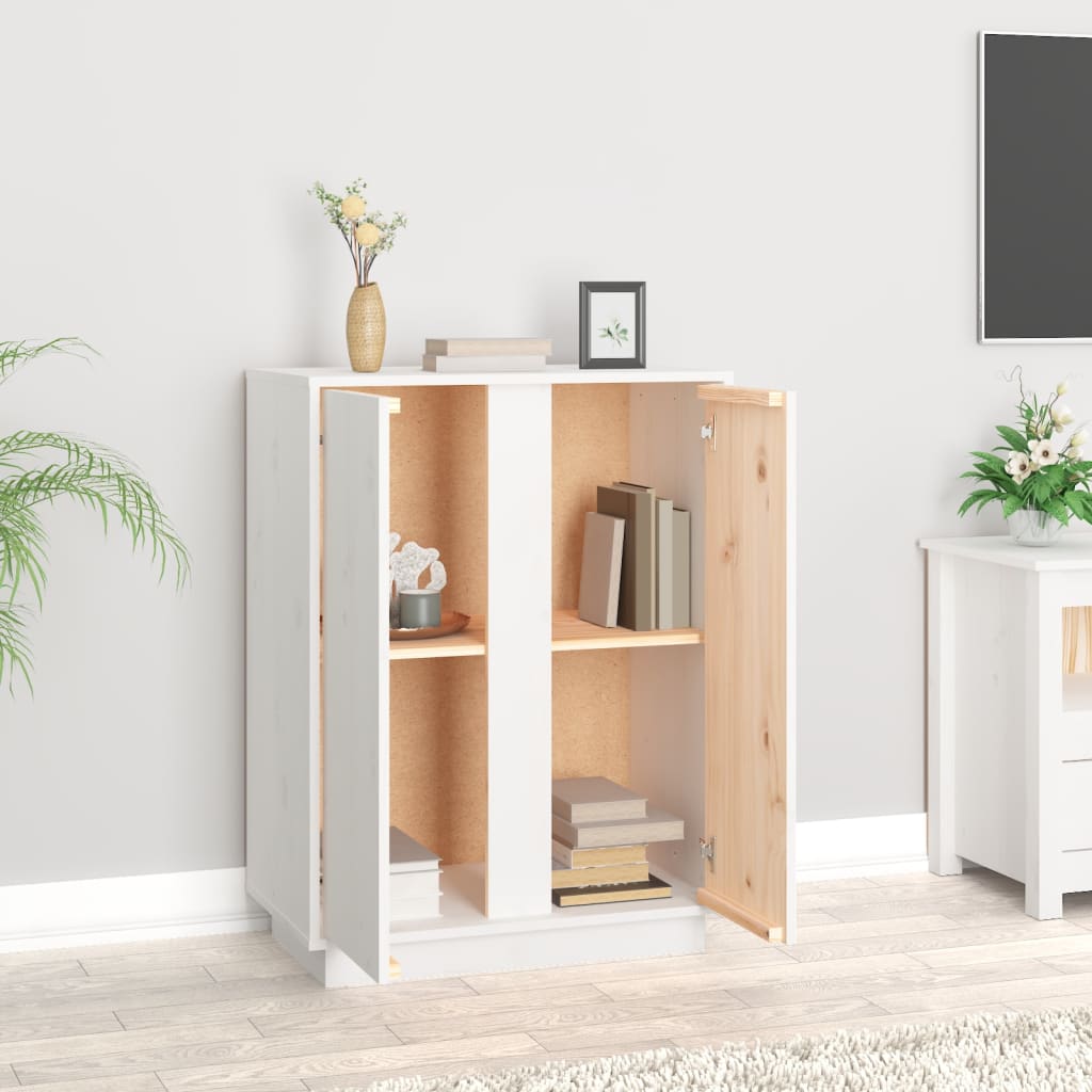 Dressoir 60x35x80 cm massief grenenhout wit is nu te koop bij PeponiXL, paradijselijk wonen!