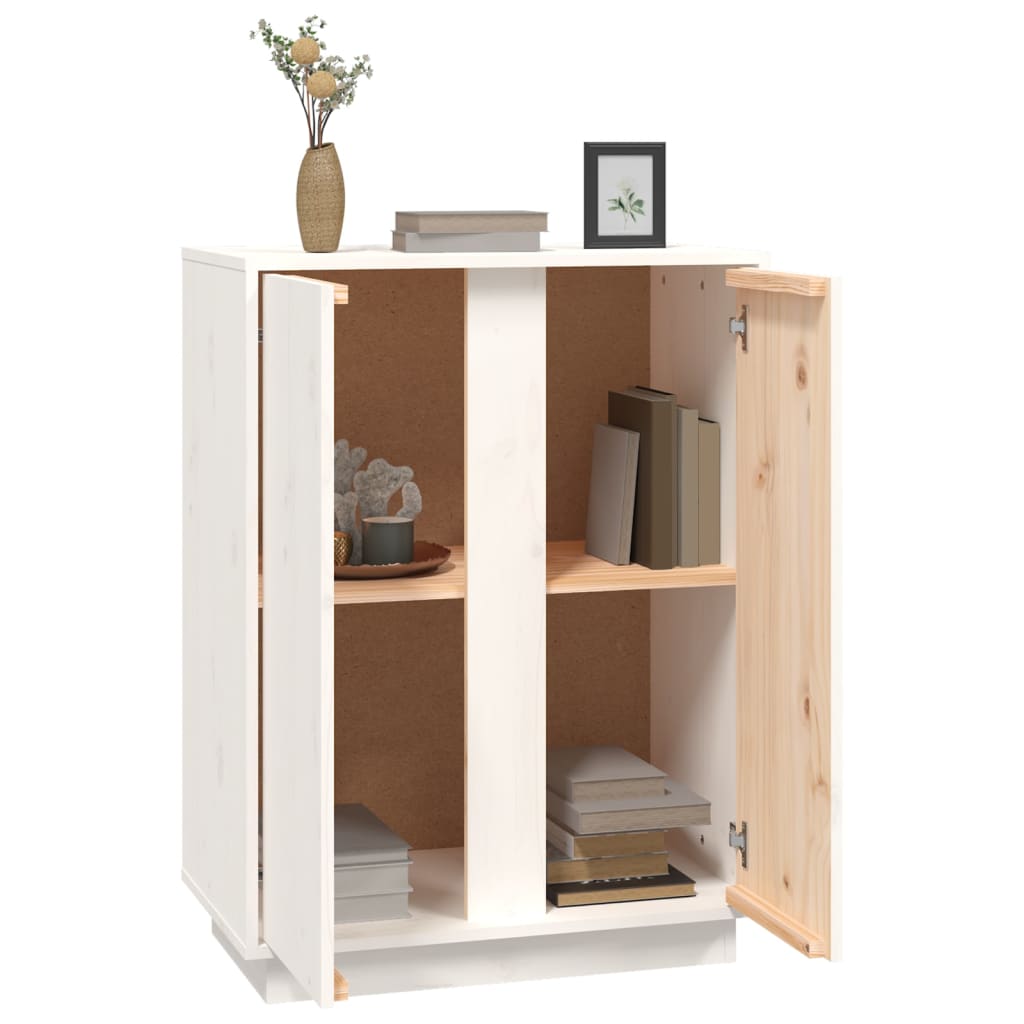 Dressoir 60x35x80 cm massief grenenhout wit is nu te koop bij PeponiXL, paradijselijk wonen!