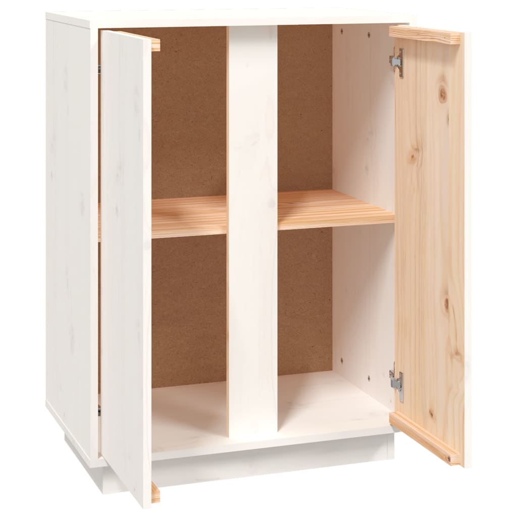Dressoir 60x35x80 cm massief grenenhout wit is nu te koop bij PeponiXL, paradijselijk wonen!