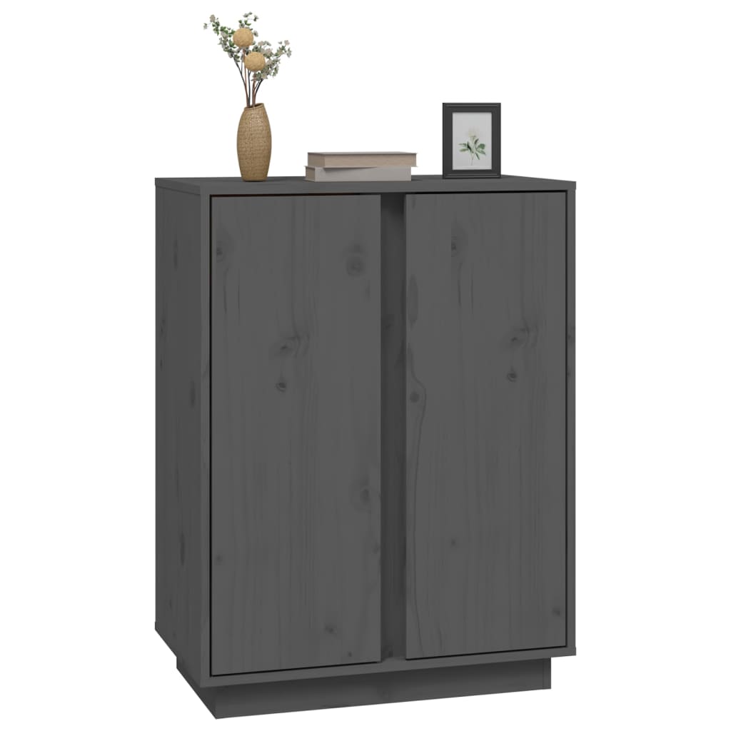 Dressoir 60x35x80 cm massief grenenhout grijs is nu te koop bij PeponiXL, paradijselijk wonen!