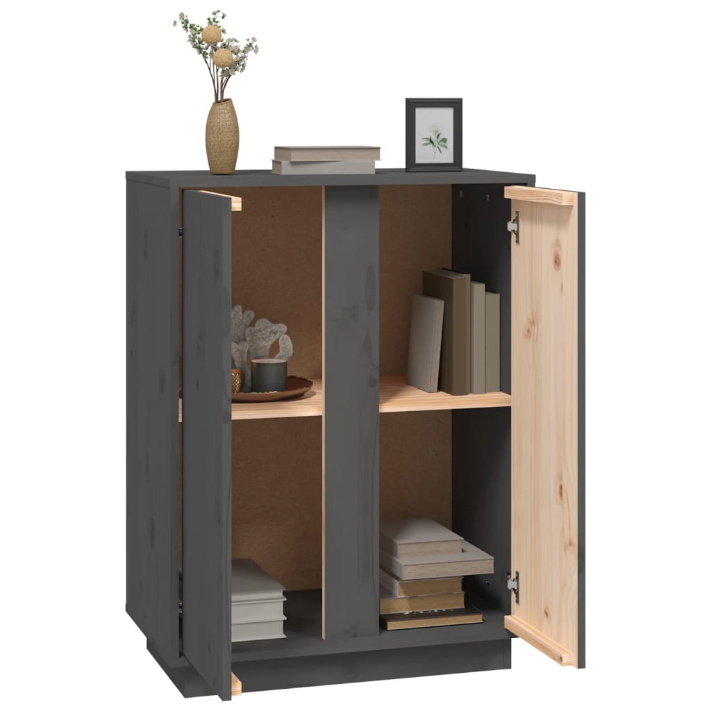 Dressoir 60x35x80 cm massief grenenhout grijs is nu te koop bij PeponiXL, paradijselijk wonen!