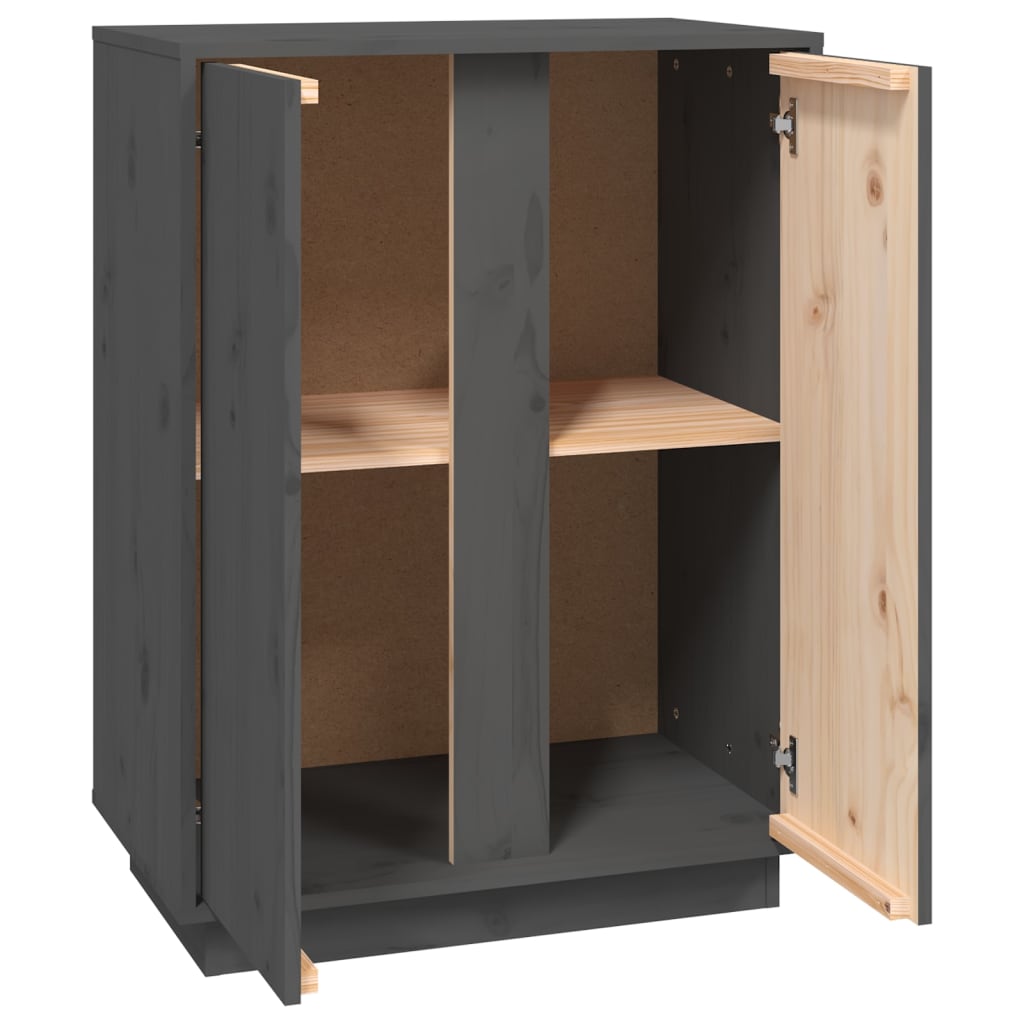 Dressoir 60x35x80 cm massief grenenhout grijs is nu te koop bij PeponiXL, paradijselijk wonen!