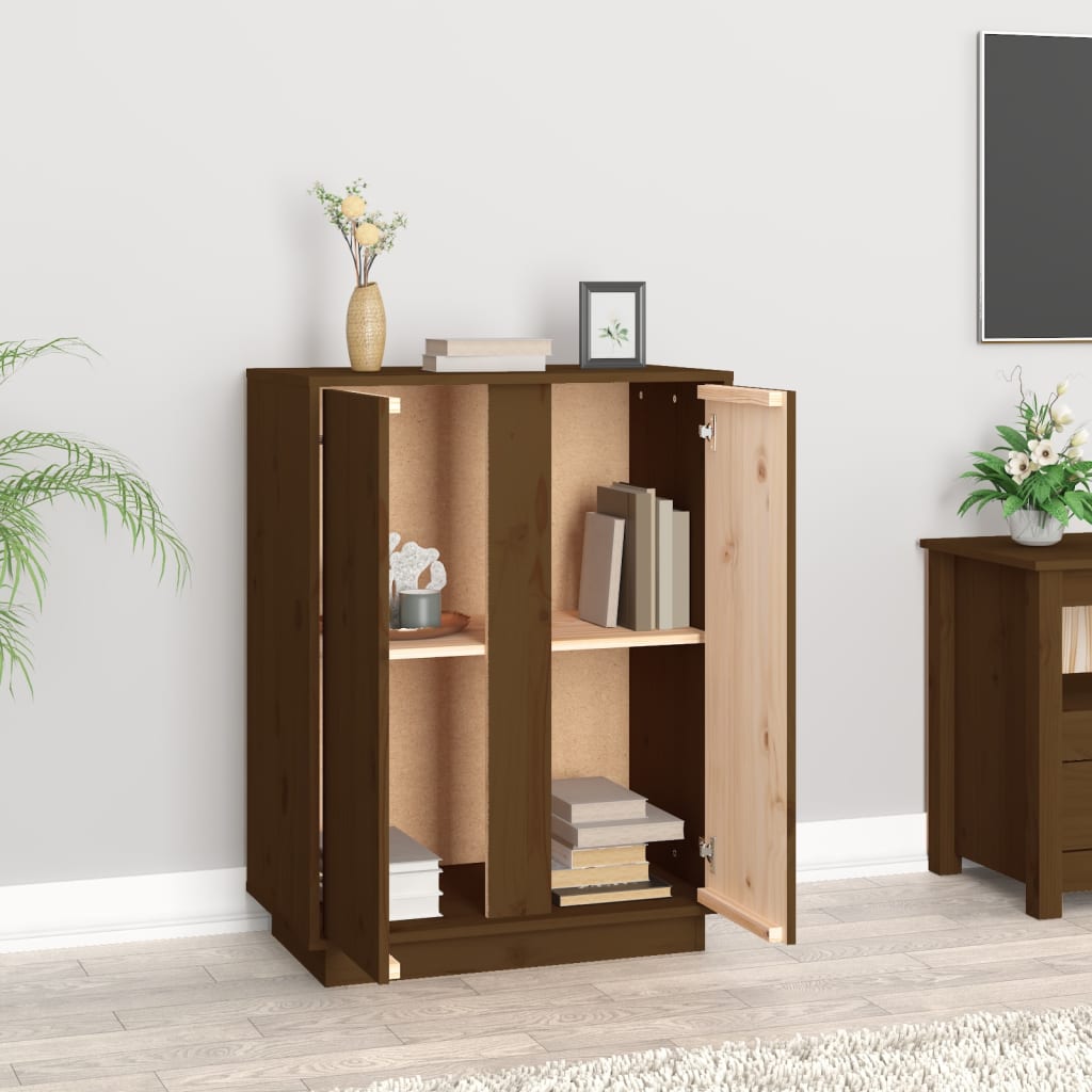 Dressoir 60x35x80 cm massief grenenhout honingbruin is nu te koop bij PeponiXL, paradijselijk wonen!