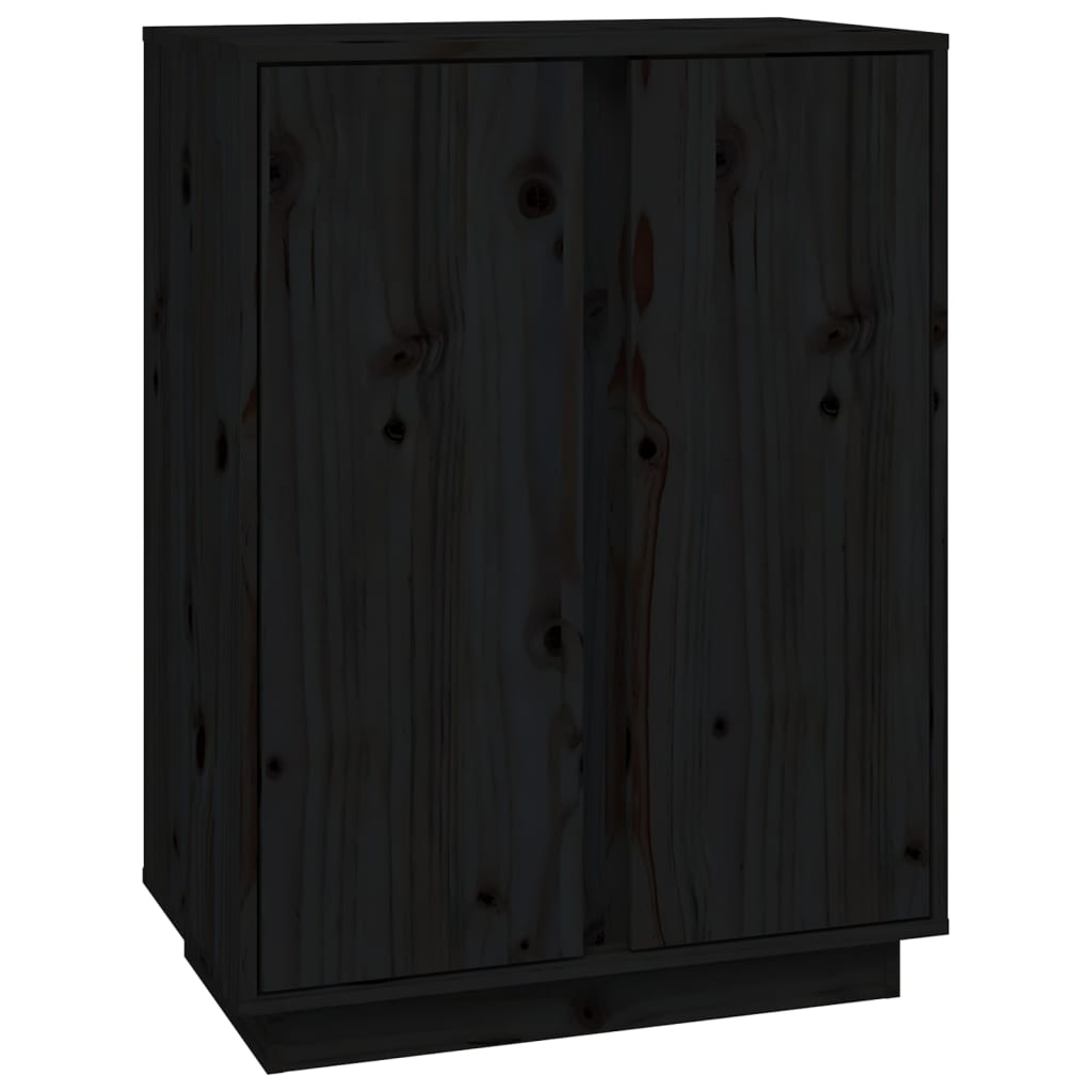 Dressoir 60x35x80 cm massief grenenhout zwart is nu te koop bij PeponiXL, paradijselijk wonen!