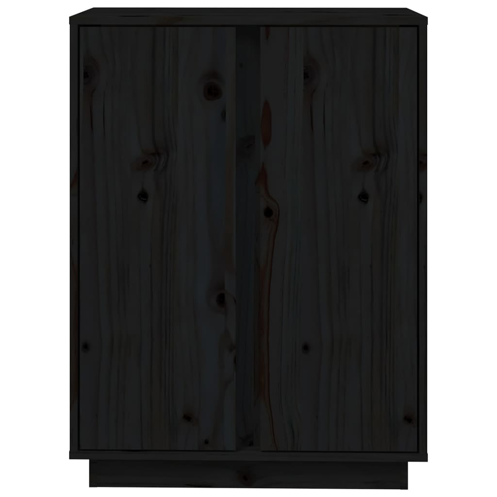 Dressoir 60x35x80 cm massief grenenhout zwart is nu te koop bij PeponiXL, paradijselijk wonen!