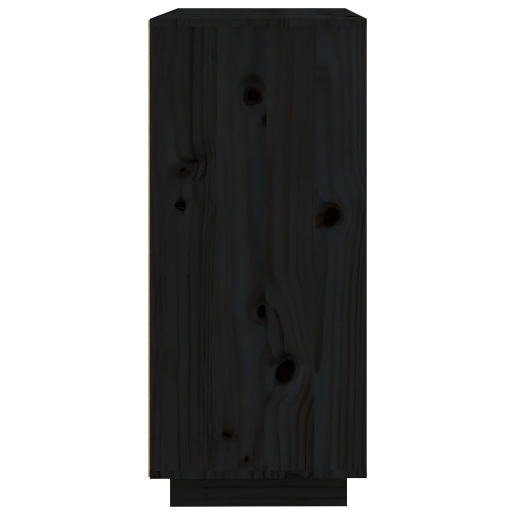 Dressoir 60x35x80 cm massief grenenhout zwart is nu te koop bij PeponiXL, paradijselijk wonen!