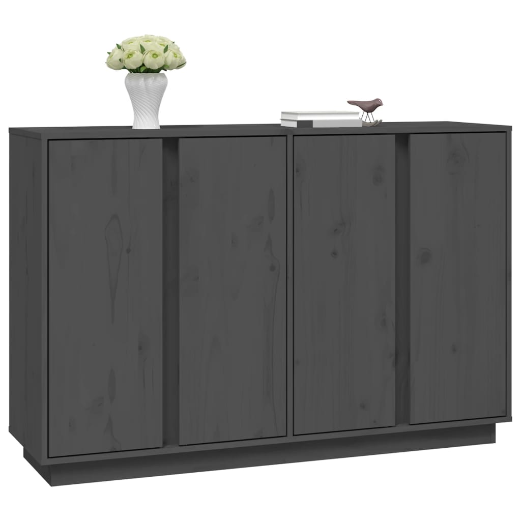 Dressoir 120x35x80 cm massief grenenhout grijs is nu te koop bij PeponiXL, paradijselijk wonen!