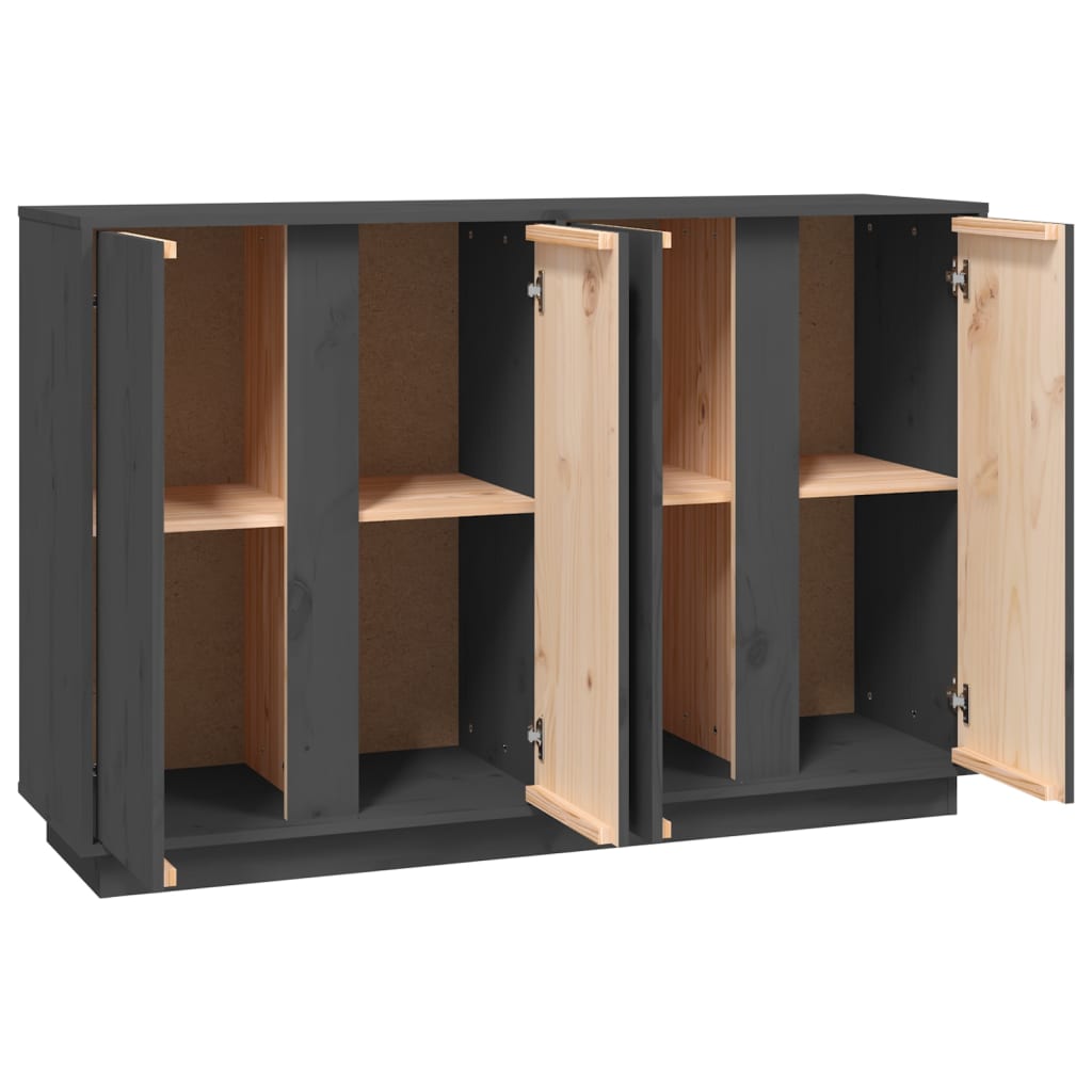 Dressoir 120x35x80 cm massief grenenhout grijs is nu te koop bij PeponiXL, paradijselijk wonen!