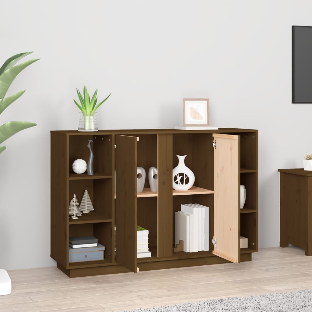 Dressoir 120x35x80 cm massief grenenhout honingbruin is nu te koop bij PeponiXL, paradijselijk wonen!