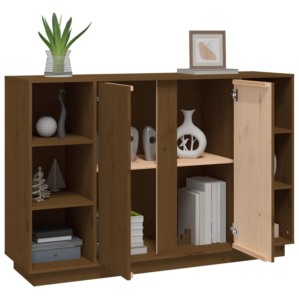 Dressoir 120x35x80 cm massief grenenhout honingbruin is nu te koop bij PeponiXL, paradijselijk wonen!