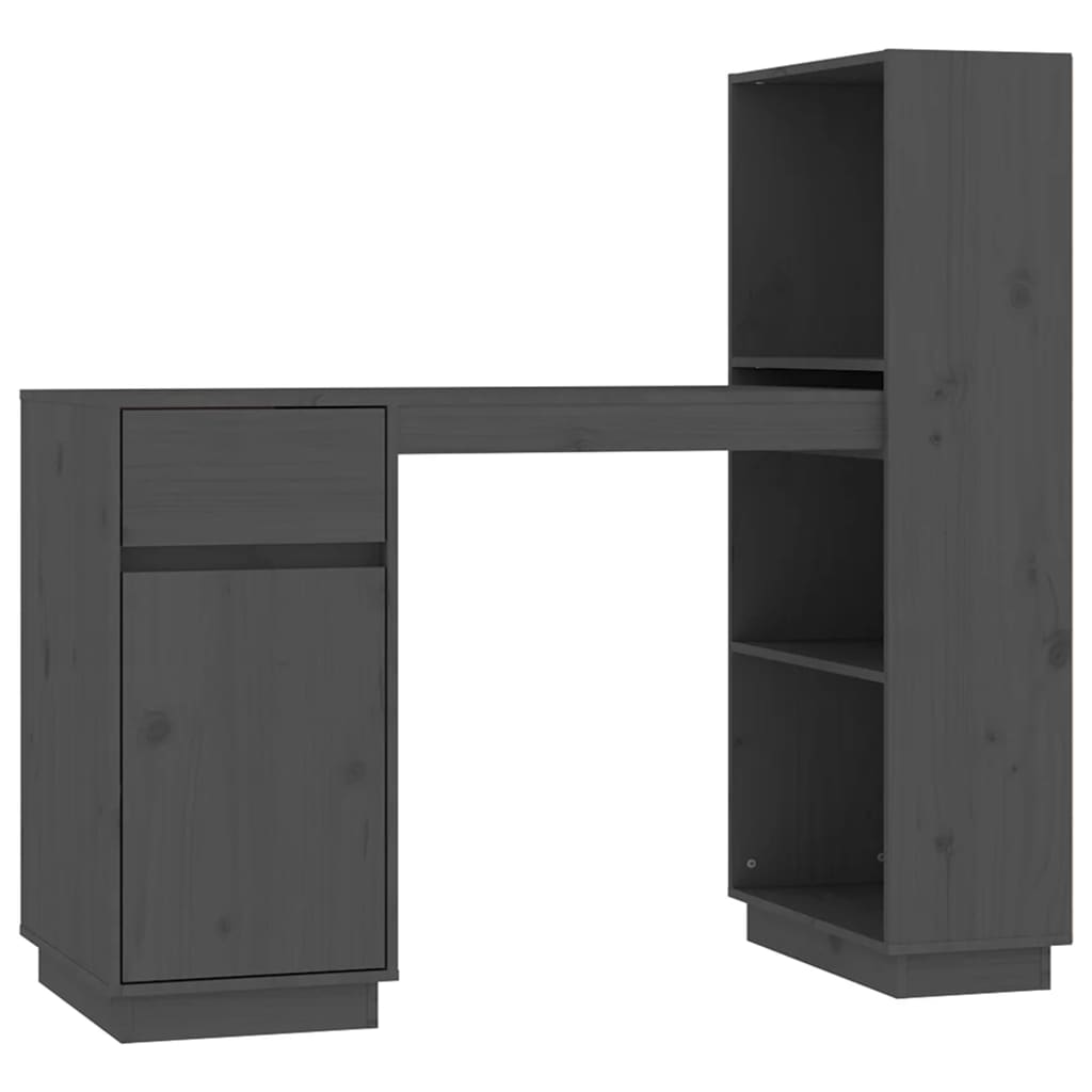 Bureau 110x53x117 cm massief grenenhout grijs is nu te koop bij PeponiXL, paradijselijk wonen!