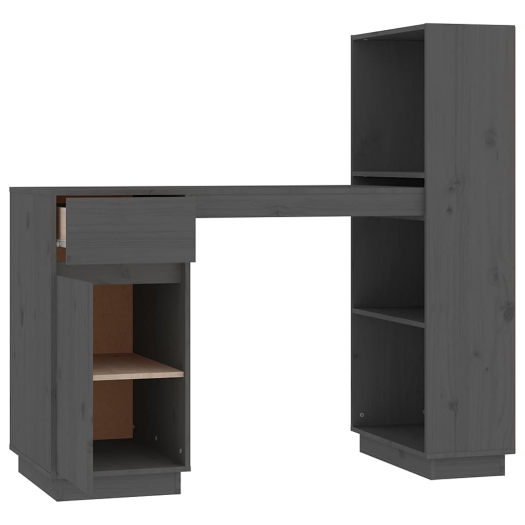 Bureau 110x53x117 cm massief grenenhout grijs is nu te koop bij PeponiXL, paradijselijk wonen!