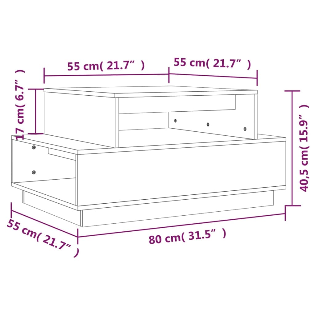 Salontafel 80x55x40,5 cm massief grenenhout is nu te koop bij PeponiXL, paradijselijk wonen!