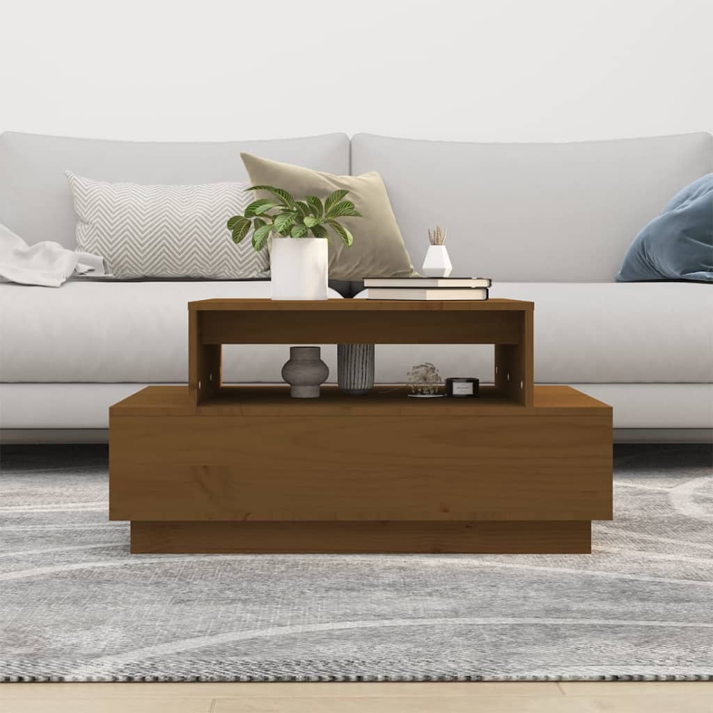 Salontafel 80x55x40,5 cm massief grenenhout honingbruin is nu te koop bij PeponiXL, paradijselijk wonen!