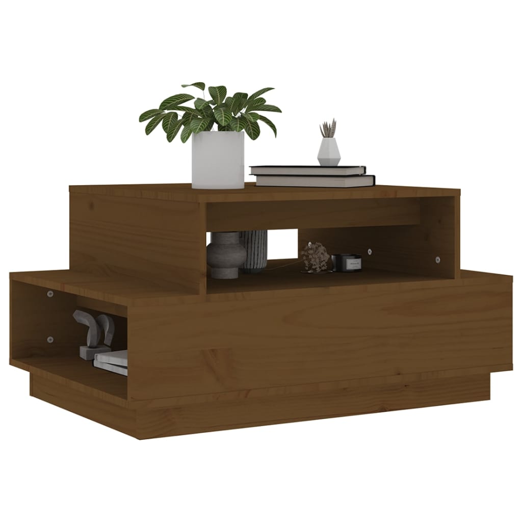 Salontafel 80x55x40,5 cm massief grenenhout honingbruin is nu te koop bij PeponiXL, paradijselijk wonen!