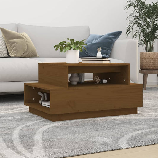 Salontafel 80x55x40,5 cm massief grenenhout honingbruin is nu te koop bij PeponiXL, paradijselijk wonen!