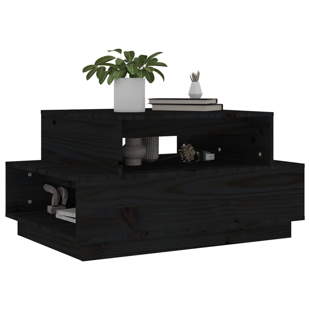 Salontafel 80x55x40,5 cm massief grenenhout zwart is nu te koop bij PeponiXL, paradijselijk wonen!