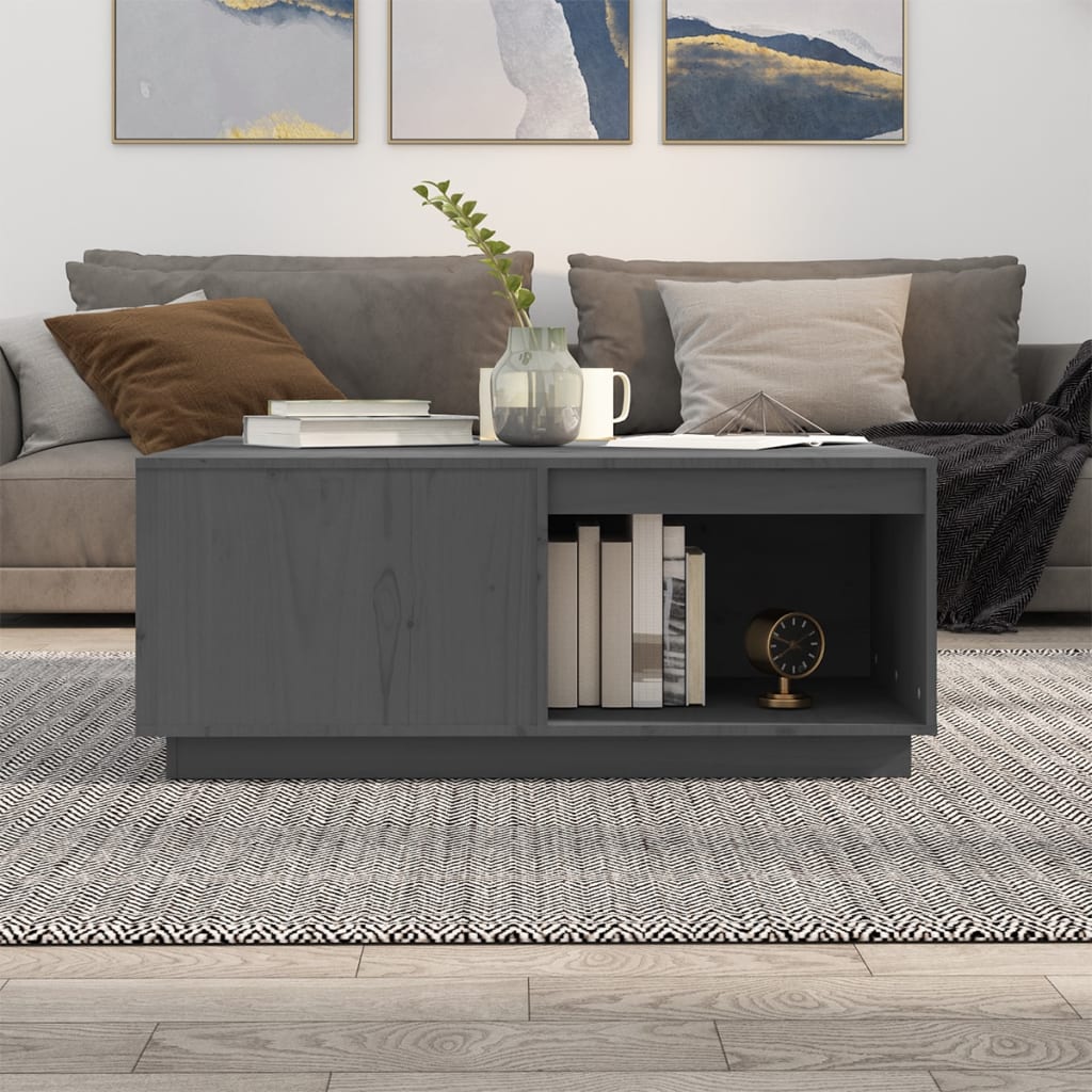 Salontafel 100x101x40,5 cm massief grenenhout grijs is nu te koop bij PeponiXL, paradijselijk wonen!