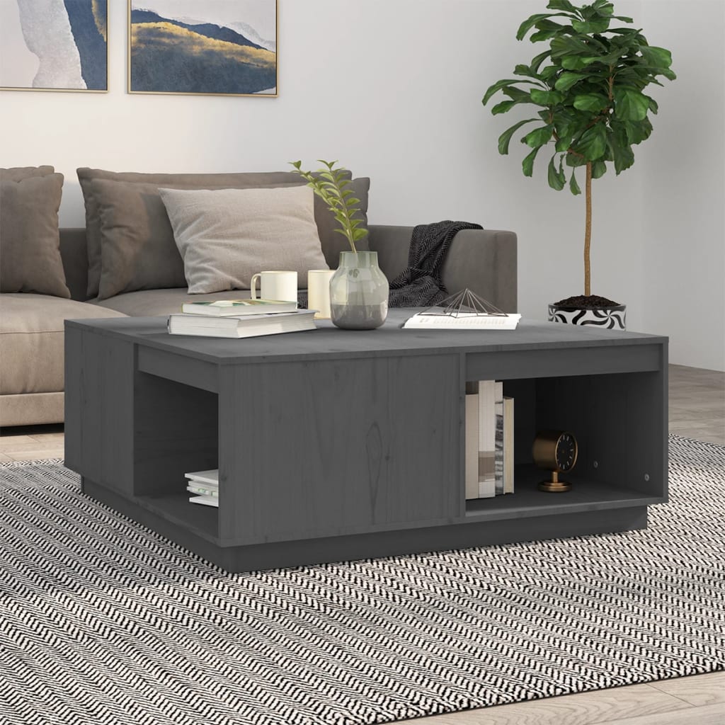 Salontafel 100x101x40,5 cm massief grenenhout grijs is nu te koop bij PeponiXL, paradijselijk wonen!