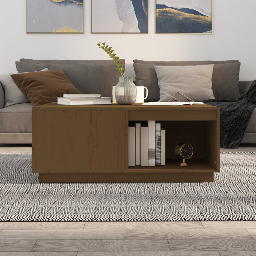 Salontafel 100x101x40,5 cm massief grenenhout honingbruin is nu te koop bij PeponiXL, paradijselijk wonen!