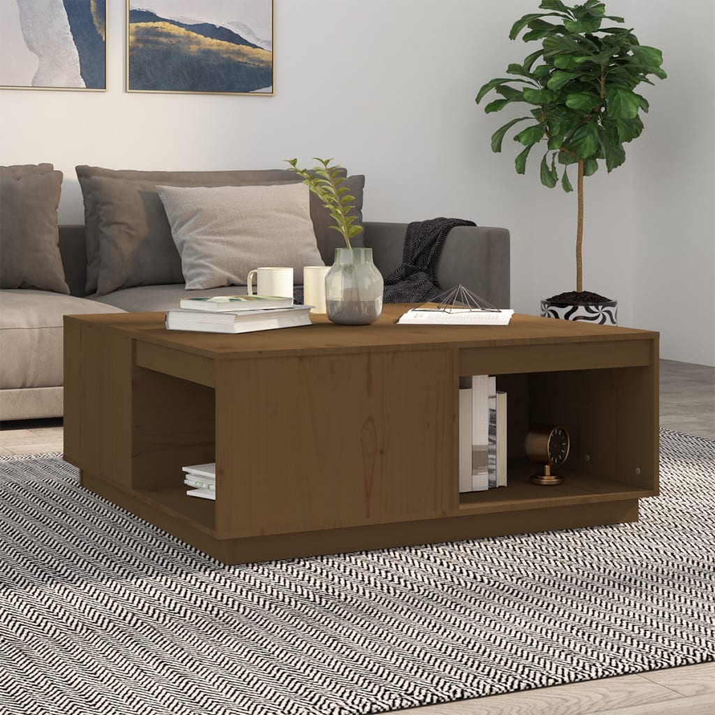 Salontafel 100x101x40,5 cm massief grenenhout honingbruin is nu te koop bij PeponiXL, paradijselijk wonen!