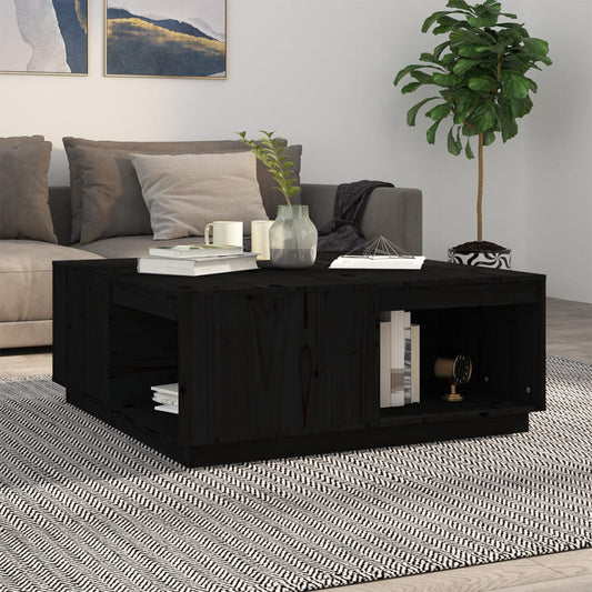 Salontafel 100x101x40,5 cm massief grenenhout zwart is nu te koop bij PeponiXL, paradijselijk wonen!